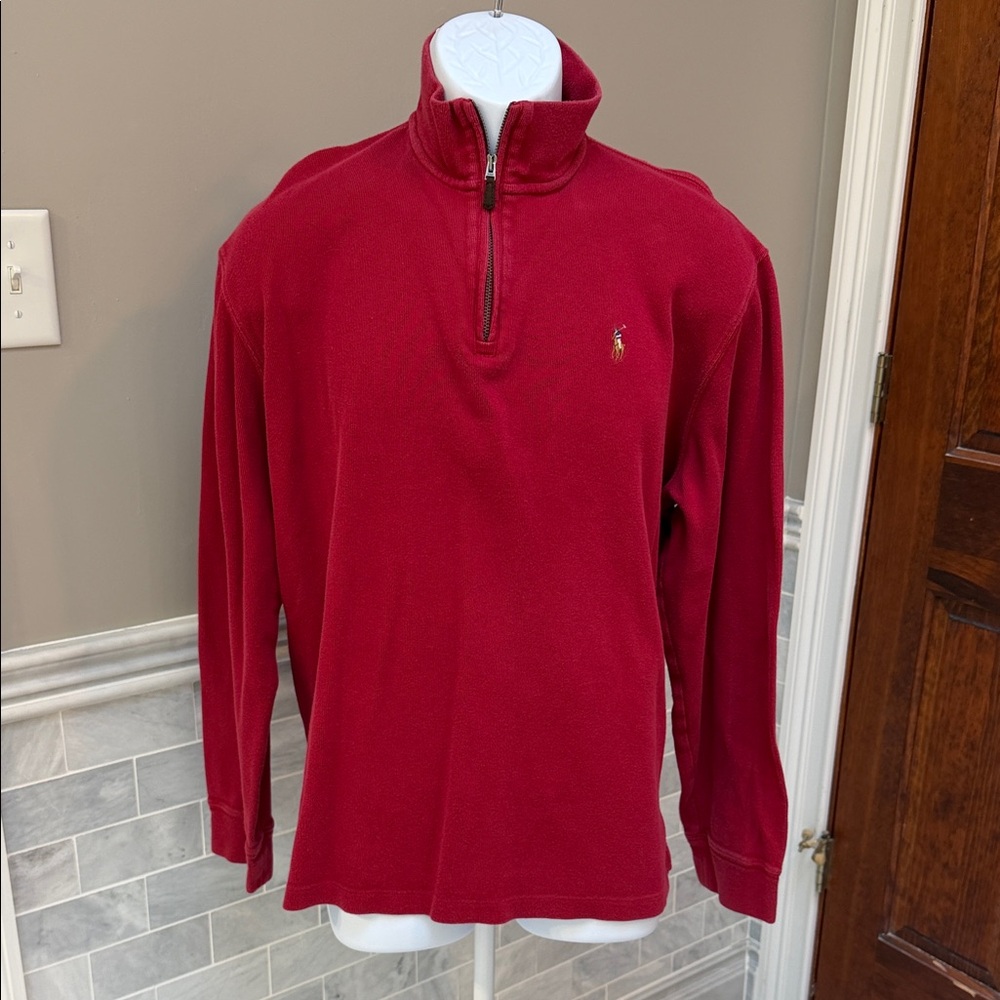 Polo by Ralph Lauren Men's Burgundy Zip-Up Sweater